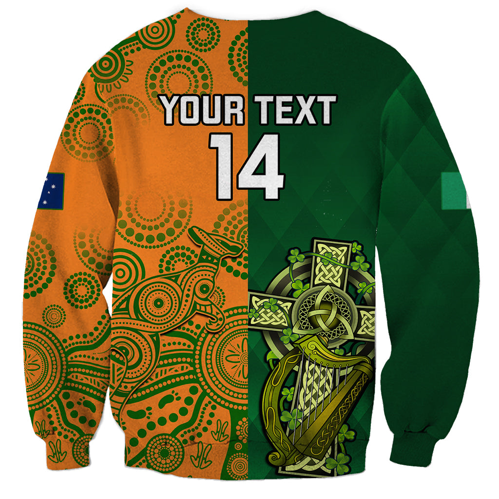 Custom Australia And Ireland Rugby Sweatshirt 2023 World Cup Walllabies With Shamrocks - Wonder Print Shop