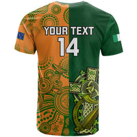 Custom Australia And Ireland Rugby T Shirt 2023 World Cup Walllabies With Shamrocks - Wonder Print Shop