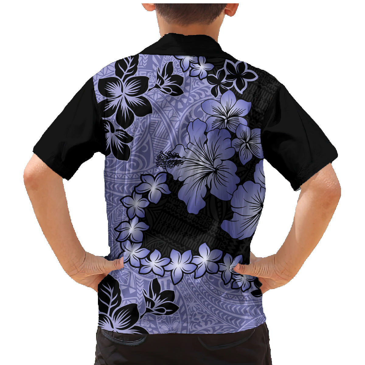 Purple Hawaii Family Matching Mermaid Dress and Hawaiian Shirt Tapa Cloth Mix Tropical Flowers Pastel Vibes - Wonder Print Shop