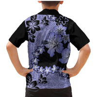 Purple Hawaii Family Matching Mermaid Dress and Hawaiian Shirt Tapa Cloth Mix Tropical Flowers Pastel Vibes - Wonder Print Shop