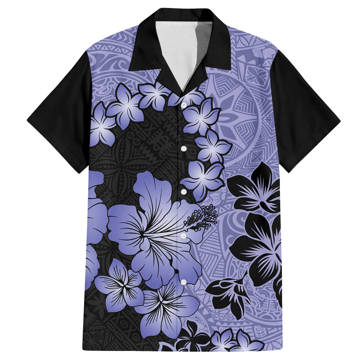 Purple Hawaii Family Matching Off Shoulder Short Dress and Hawaiian Shirt Tapa Cloth Mix Tropical Flowers Pastel Vibes - Wonder Print Shop