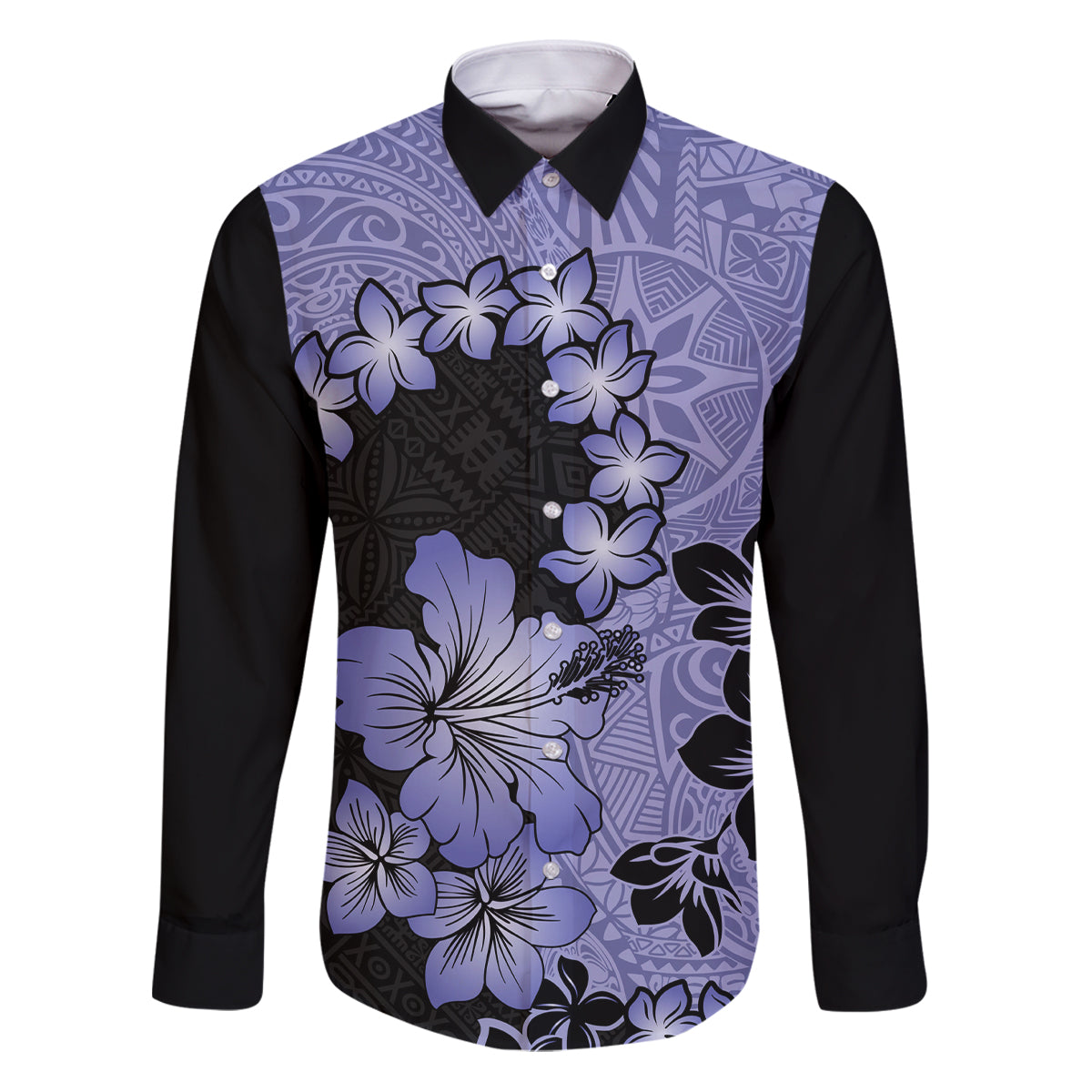 Purple Hawaii Family Matching Puletasi Dress and Hawaiian Shirt Tapa Cloth Mix Tropical Flowers Pastel Vibes - Wonder Print Shop