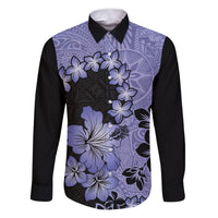 Purple Hawaii Family Matching Puletasi Dress and Hawaiian Shirt Tapa Cloth Mix Tropical Flowers Pastel Vibes - Wonder Print Shop