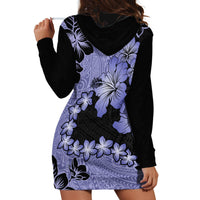 Purple Hawaii Hoodie Dress Tapa Cloth Mix Tropical Flowers Pastel Vibes - Wonder Print Shop
