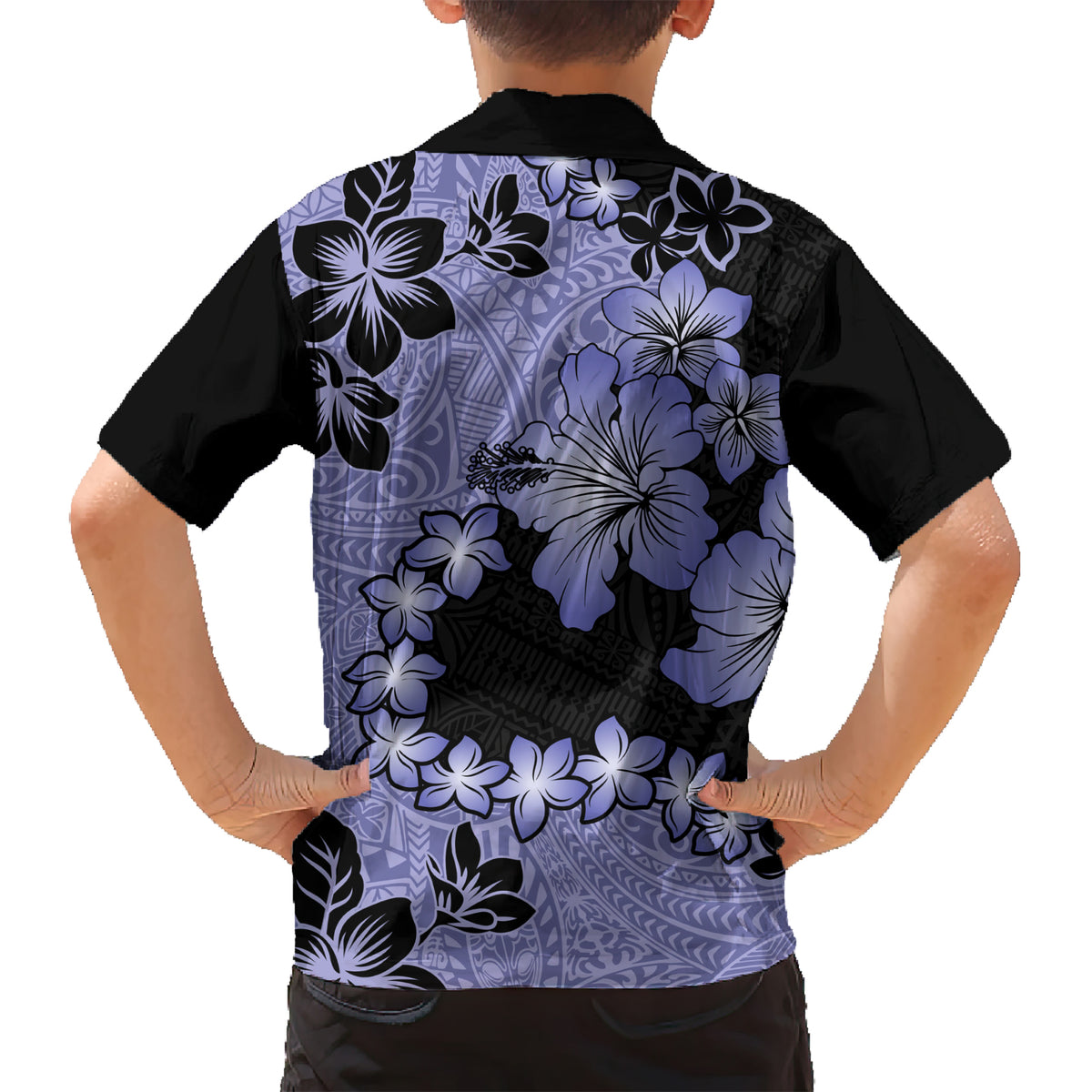 Purple Hawaii Kid Hawaiian Shirt Tapa Cloth Mix Tropical Flowers Pastel Vibes - Wonder Print Shop