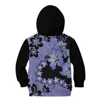 Purple Hawaii Kid Hoodie Tapa Cloth Mix Tropical Flowers Pastel Vibes - Wonder Print Shop