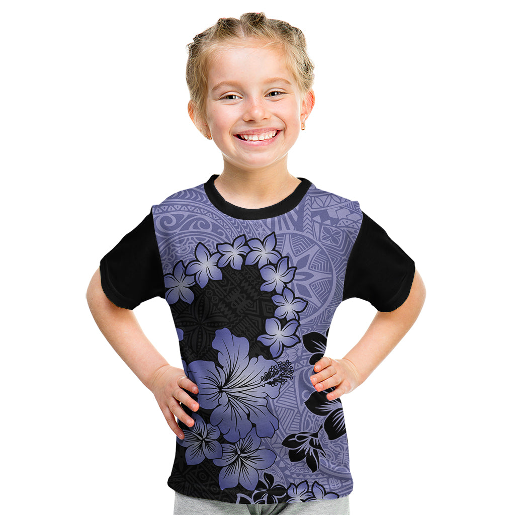 Purple Hawaii Kid T Shirt Tapa Cloth Mix Tropical Flowers Pastel Vibes - Wonder Print Shop