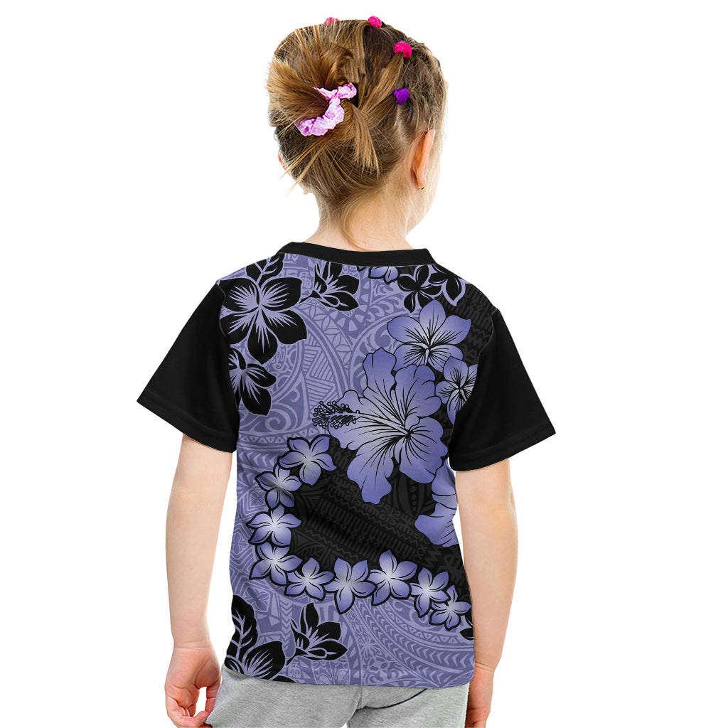 Purple Hawaii Kid T Shirt Tapa Cloth Mix Tropical Flowers Pastel Vibes - Wonder Print Shop