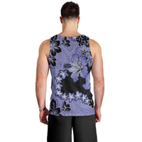 Purple Hawaii Men Tank Top Tapa Cloth Mix Tropical Flowers Pastel Vibes - Wonder Print Shop