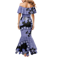 Purple Hawaii Mermaid Dress Tapa Cloth Mix Tropical Flowers Pastel Vibes - Wonder Print Shop