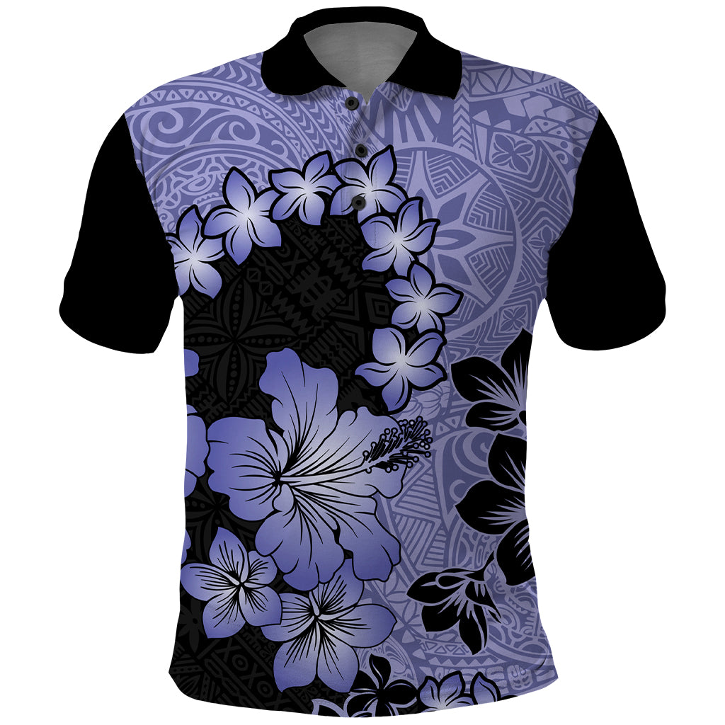 Purple Hawaii Polo Shirt Tapa Cloth Mix Tropical Flowers Pastel Vibes - Wonder Print Shop