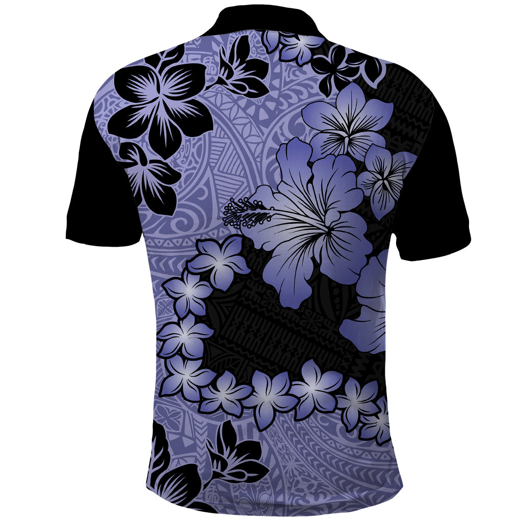 Purple Hawaii Polo Shirt Tapa Cloth Mix Tropical Flowers Pastel Vibes - Wonder Print Shop