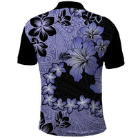 Purple Hawaii Polo Shirt Tapa Cloth Mix Tropical Flowers Pastel Vibes - Wonder Print Shop