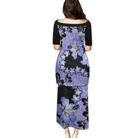 Purple Hawaii Puletasi Tapa Cloth Mix Tropical Flowers Pastel Vibes - Wonder Print Shop