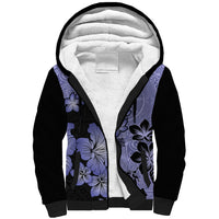 Purple Hawaii Sherpa Hoodie Tapa Cloth Mix Tropical Flowers Pastel Vibes - Wonder Print Shop