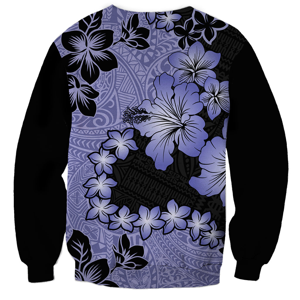 Purple Hawaii Sweatshirt Tapa Cloth Mix Tropical Flowers Pastel Vibes - Wonder Print Shop