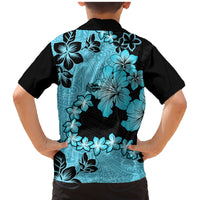 Blue Hawaii Family Matching Mermaid Dress and Hawaiian Shirt Tapa Cloth Mix Tropical Flowers Pastel Vibes - Wonder Print Shop