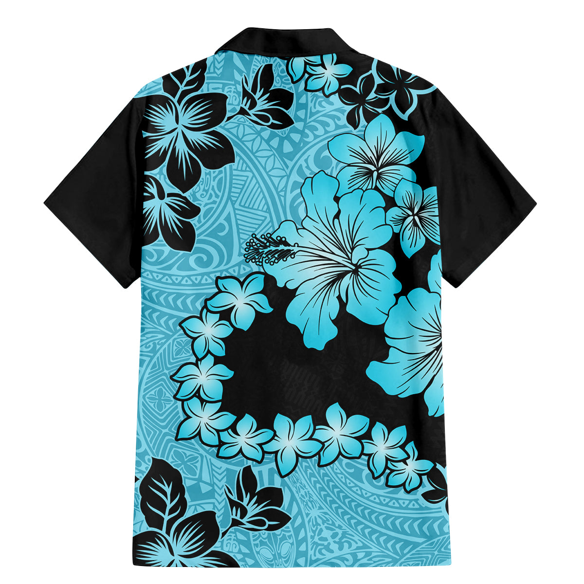 Blue Hawaii Family Matching Mermaid Dress and Hawaiian Shirt Tapa Cloth Mix Tropical Flowers Pastel Vibes - Wonder Print Shop