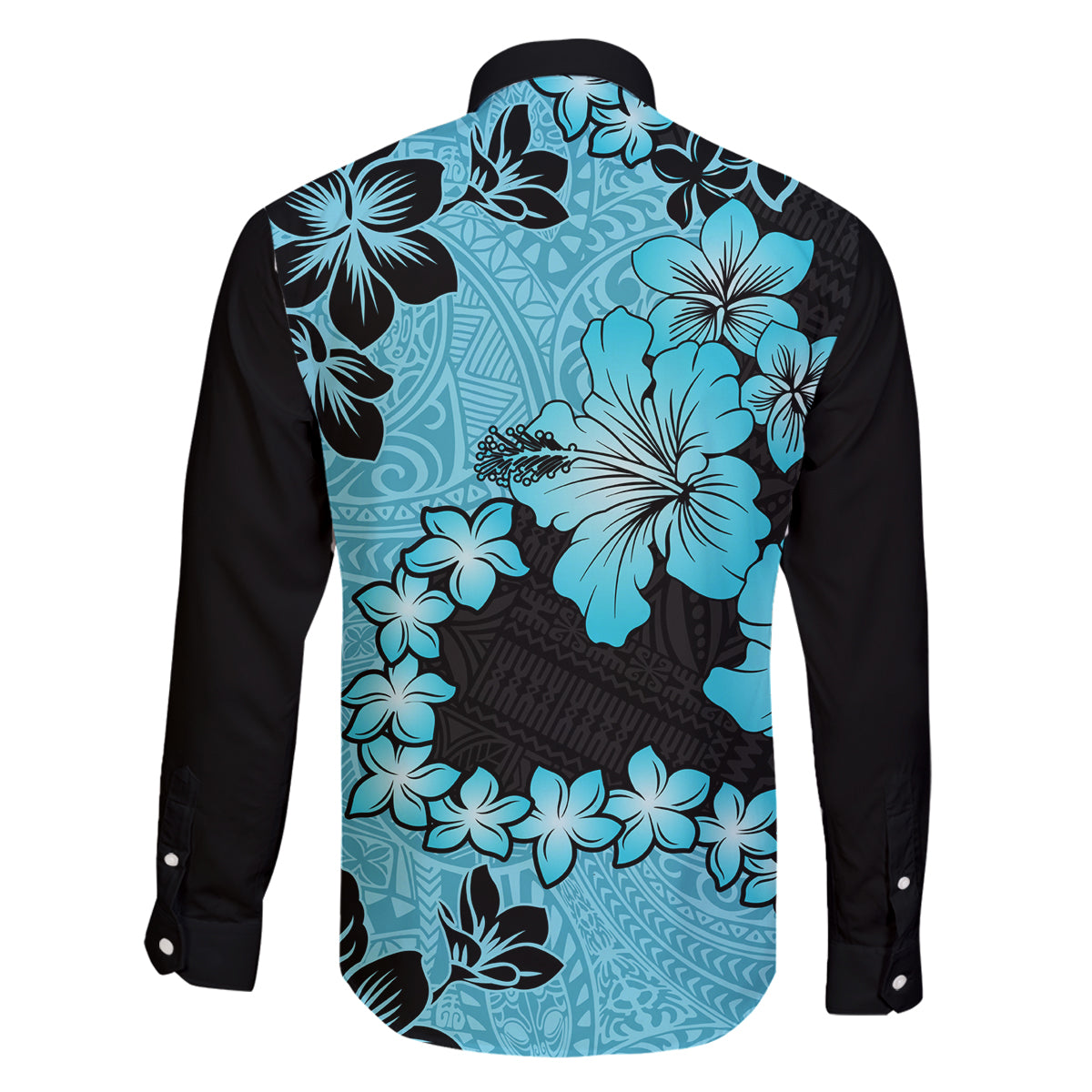 Blue Hawaii Family Matching Mermaid Dress and Hawaiian Shirt Tapa Cloth Mix Tropical Flowers Pastel Vibes - Wonder Print Shop