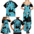 Blue Hawaii Family Matching Summer Maxi Dress and Hawaiian Shirt Tapa Cloth Mix Tropical Flowers Pastel Vibes - Wonder Print Shop