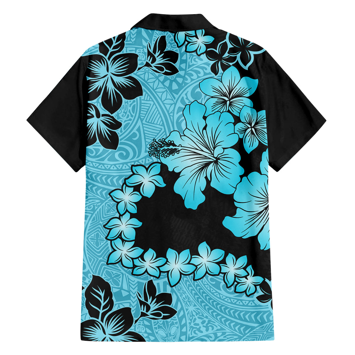 Blue Hawaii Family Matching Summer Maxi Dress and Hawaiian Shirt Tapa Cloth Mix Tropical Flowers Pastel Vibes - Wonder Print Shop
