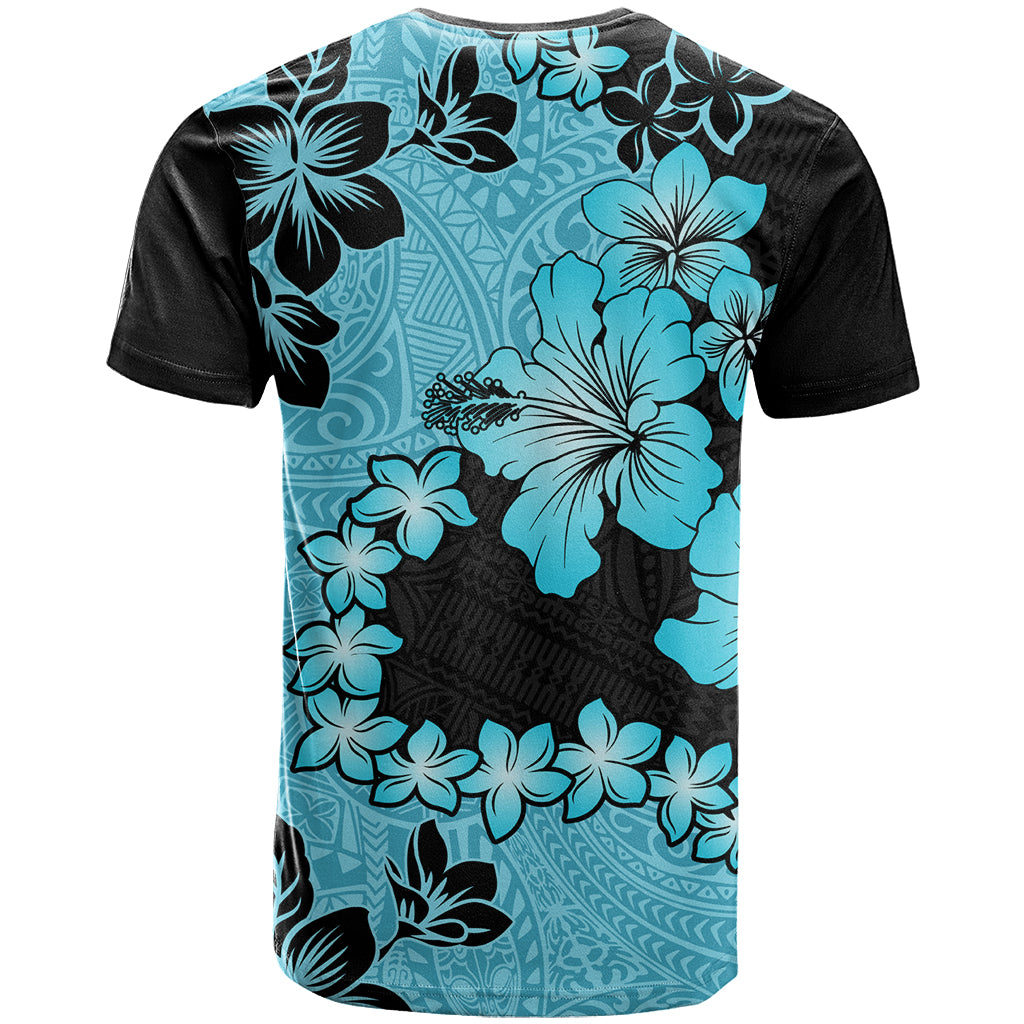 Blue Hawaii T Shirt Tapa Cloth Mix Tropical Flowers Pastel Vibes - Wonder Print Shop