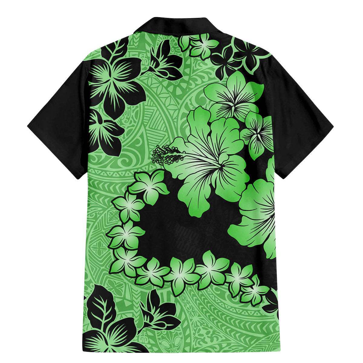 Green Hawaii Family Matching Mermaid Dress and Hawaiian Shirt Tapa Cloth Mix Tropical Flowers Pastel Vibes - Wonder Print Shop