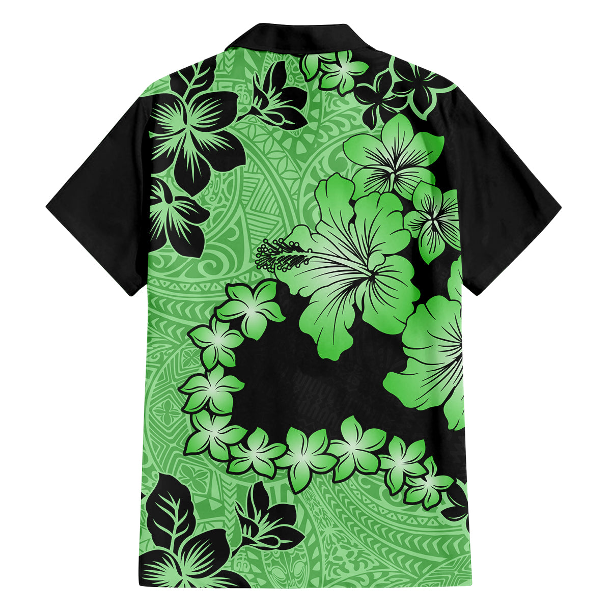 Green Hawaii Family Matching Puletasi Dress and Hawaiian Shirt Tapa Cloth Mix Tropical Flowers Pastel Vibes - Wonder Print Shop