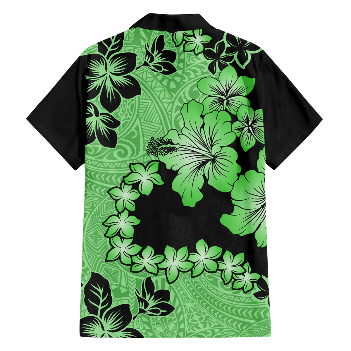 Green Hawaii Hawaiian Shirt Tapa Cloth Mix Tropical Flowers Pastel Vibes - Wonder Print Shop