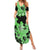 Green Hawaii Summer Maxi Dress Tapa Cloth Mix Tropical Flowers Pastel Vibes - Wonder Print Shop