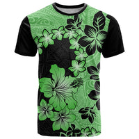 Green Hawaii T Shirt Tapa Cloth Mix Tropical Flowers Pastel Vibes - Wonder Print Shop