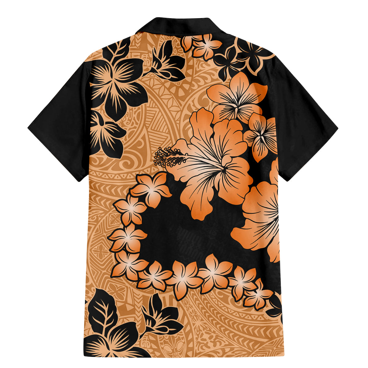 Orange Hawaii Family Matching Mermaid Dress and Hawaiian Shirt Tapa Cloth Mix Tropical Flowers Pastel Vibes - Wonder Print Shop