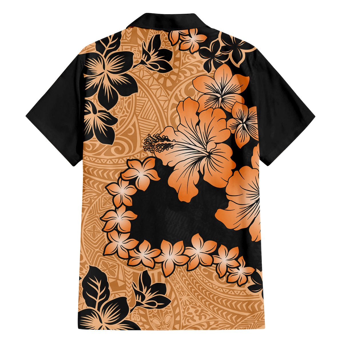 Orange Hawaii Family Matching Off Shoulder Maxi Dress and Hawaiian Shirt Tapa Cloth Mix Tropical Flowers Pastel Vibes - Wonder Print Shop