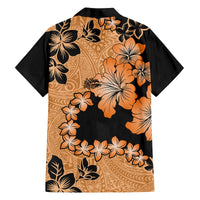 Orange Hawaii Family Matching Off Shoulder Maxi Dress and Hawaiian Shirt Tapa Cloth Mix Tropical Flowers Pastel Vibes - Wonder Print Shop