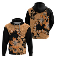 Orange Hawaii Hoodie Tapa Cloth Mix Tropical Flowers Pastel Vibes - Wonder Print Shop