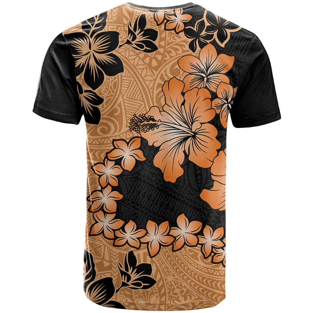 Orange Hawaii T Shirt Tapa Cloth Mix Tropical Flowers Pastel Vibes - Wonder Print Shop