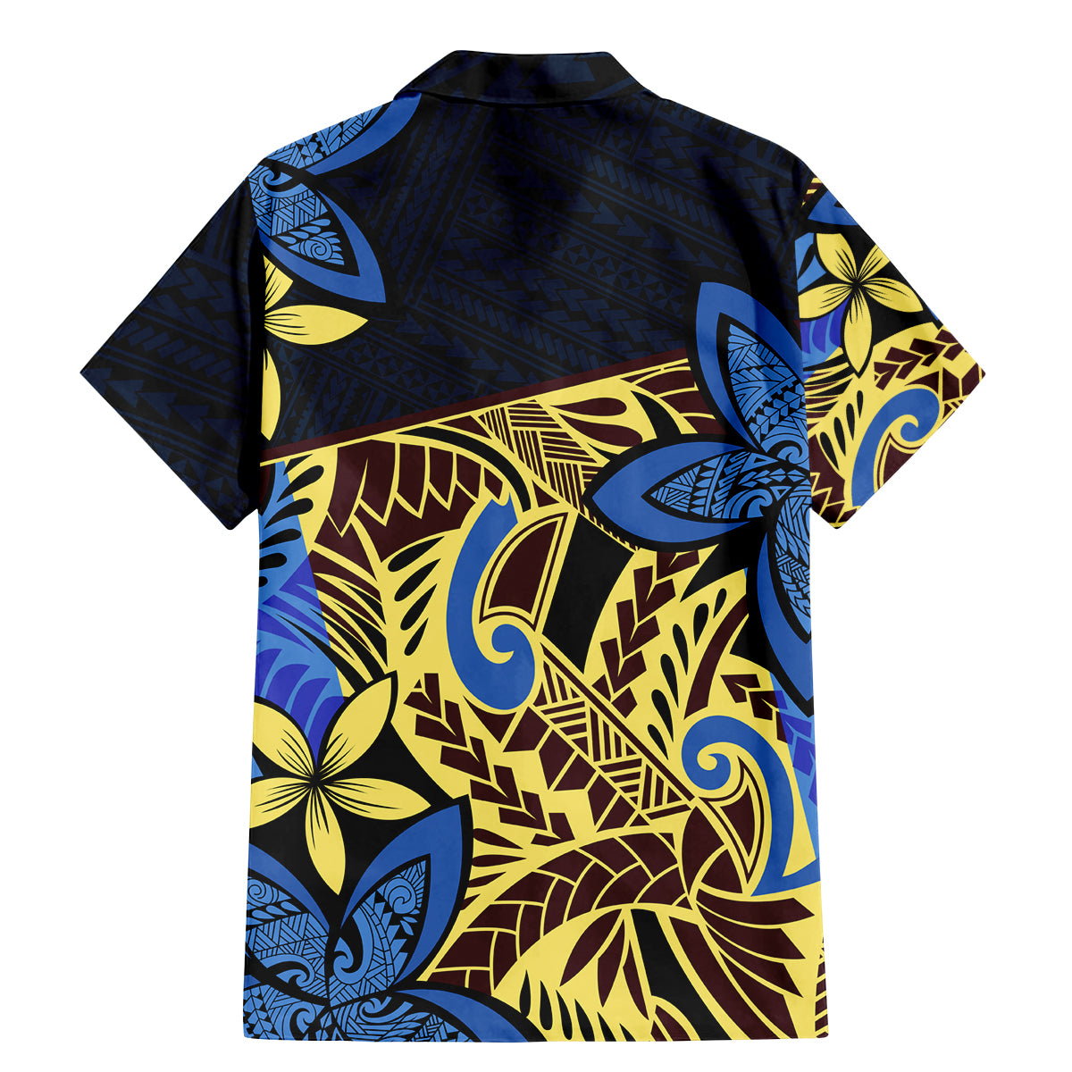 Polynesia Fabric Family Matching Mermaid Dress and Hawaiian Shirt Polynesian Tribal With Frangipani Flowers - Wonder Print Shop