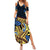 Polynesia Fabric Summer Maxi Dress Polynesian Tribal With Frangipani Flowers - Wonder Print Shop