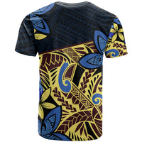 Polynesia Fabric T Shirt Polynesian Tribal With Frangipani Flowers - Wonder Print Shop