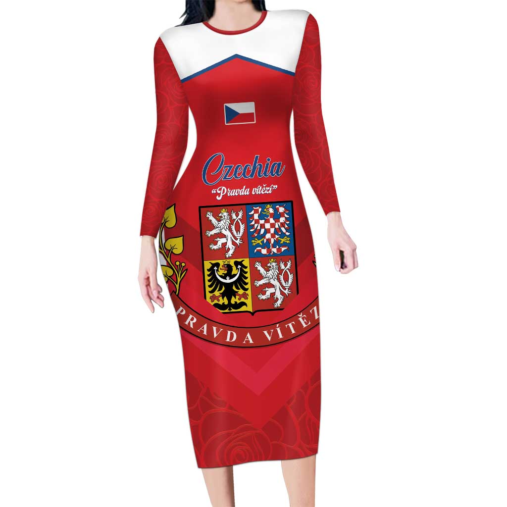 Czech Republic Restoration Day Family Matching Long Sleeve Bodycon Dress and Hawaiian Shirt Czechia Pravda Vitezi - Wonder Print Shop