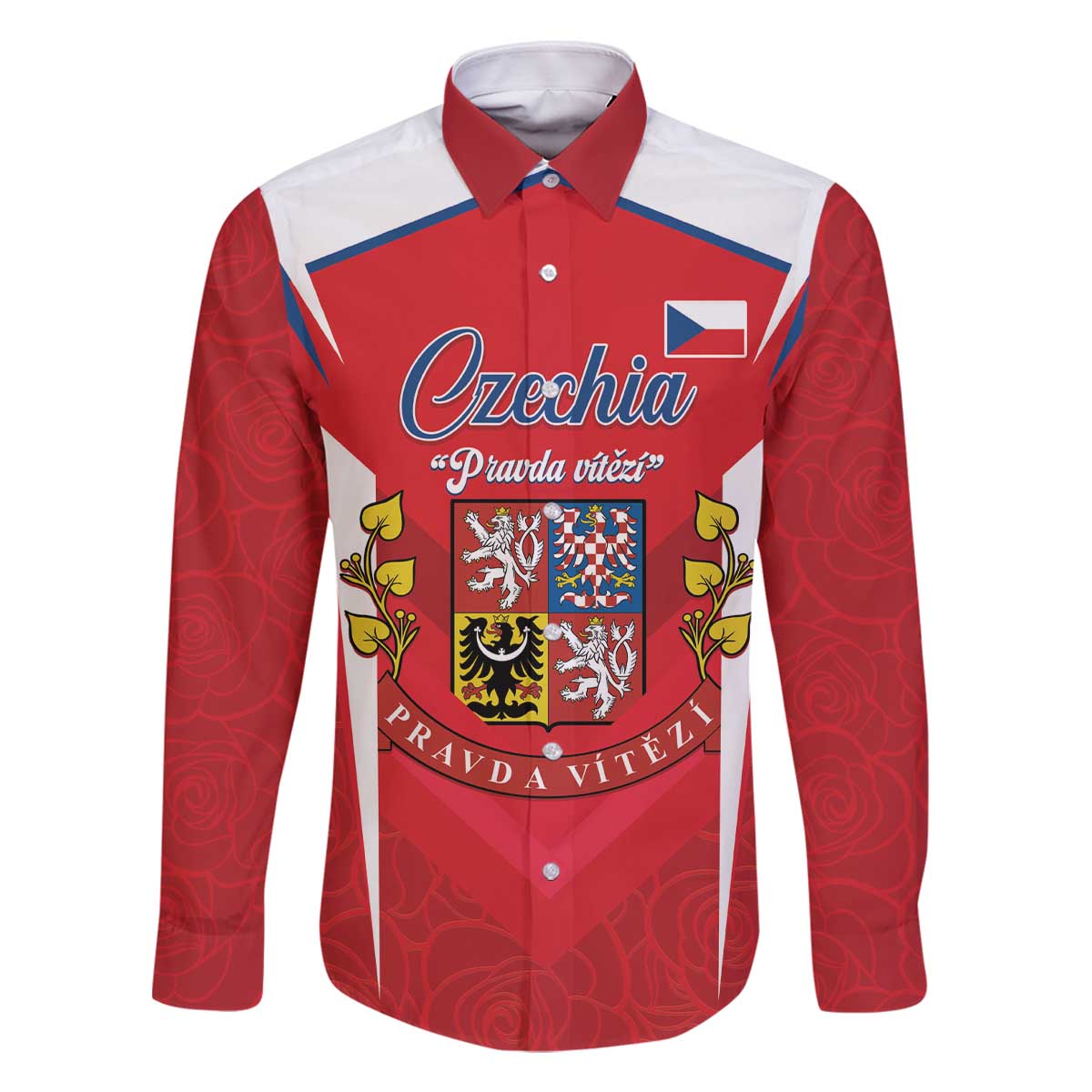 Czech Republic Restoration Day Family Matching Off The Shoulder Long Sleeve Dress and Hawaiian Shirt Czechia Pravda Vitezi - Wonder Print Shop