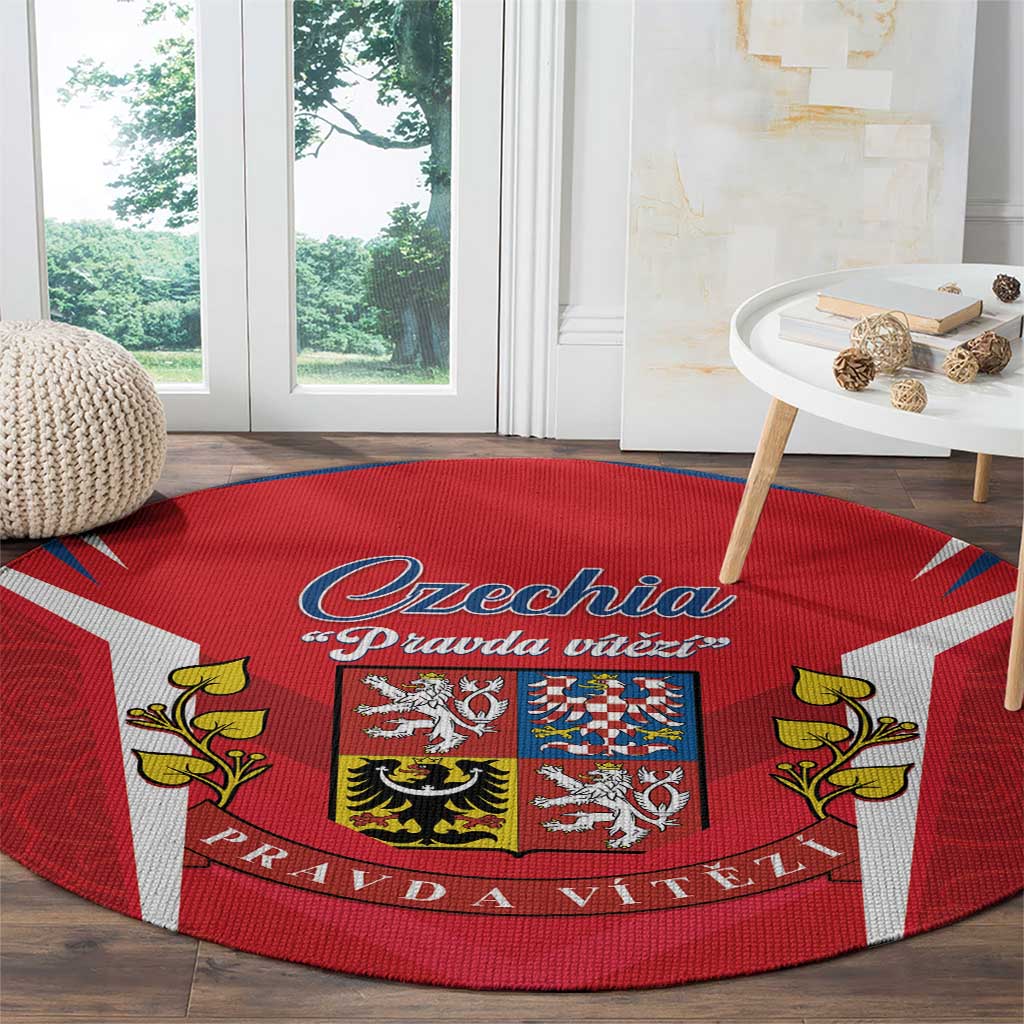 Czech Republic Restoration Day Round Carpet Czechia Pravda Vitezi