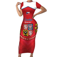 Czech Republic Restoration Day Short Sleeve Bodycon Dress Czechia Pravda Vitezi - Wonder Print Shop
