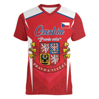 Czech Republic Restoration Day Women V-Neck T-Shirt Czechia Pravda Vitezi - Wonder Print Shop