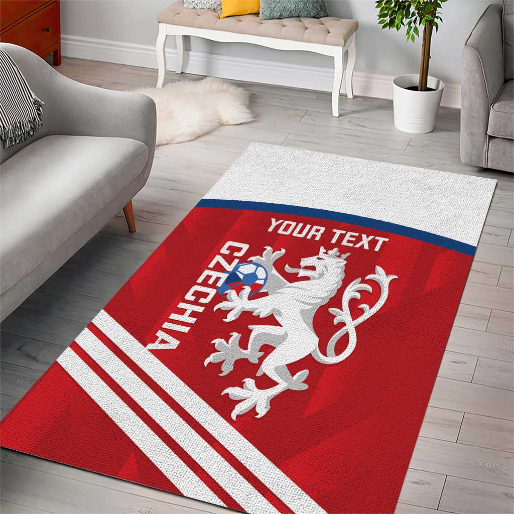 Custom Czech Republic Football Area Rug Go Czechia - Sporty Style - Wonder Print Shop