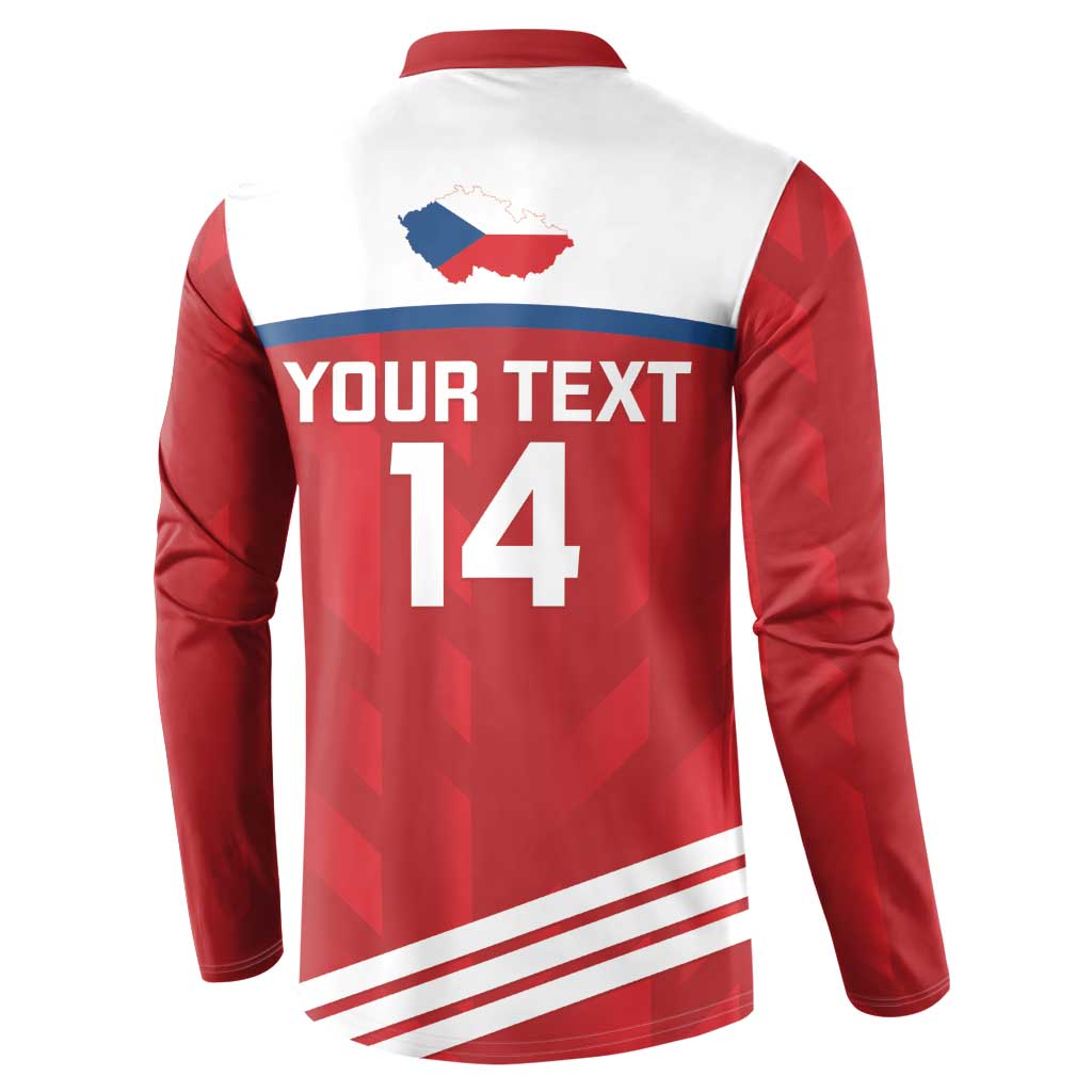 Custom Czech Republic Football Button Sweatshirt Go Czechia - Sporty Style - Wonder Print Shop