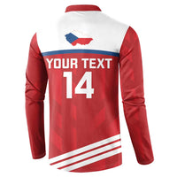 Custom Czech Republic Football Button Sweatshirt Go Czechia - Sporty Style - Wonder Print Shop