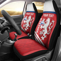 Custom Czech Republic Football Car Seat Cover Go Czechia - Sporty Style - Wonder Print Shop