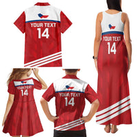 Custom Czech Republic Football Family Matching Tank Maxi Dress and Hawaiian Shirt Go Czechia - Sporty Style - Wonder Print Shop