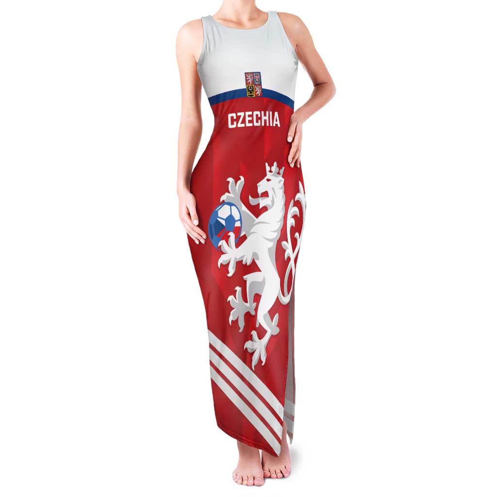 Custom Czech Republic Football Family Matching Tank Maxi Dress and Hawaiian Shirt Go Czechia - Sporty Style - Wonder Print Shop
